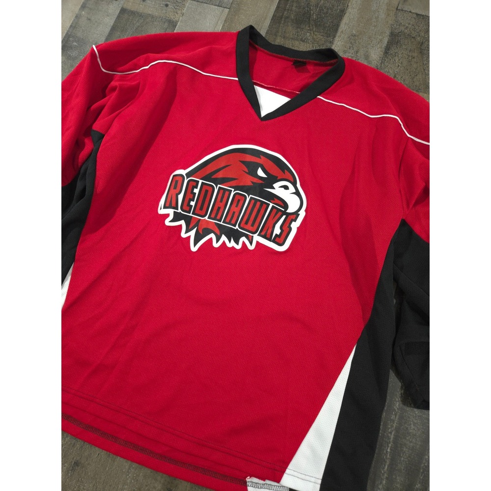 Redhawks Hockey Practice Jersey #8 Fernandez Custom Team Red Black Blokecore
